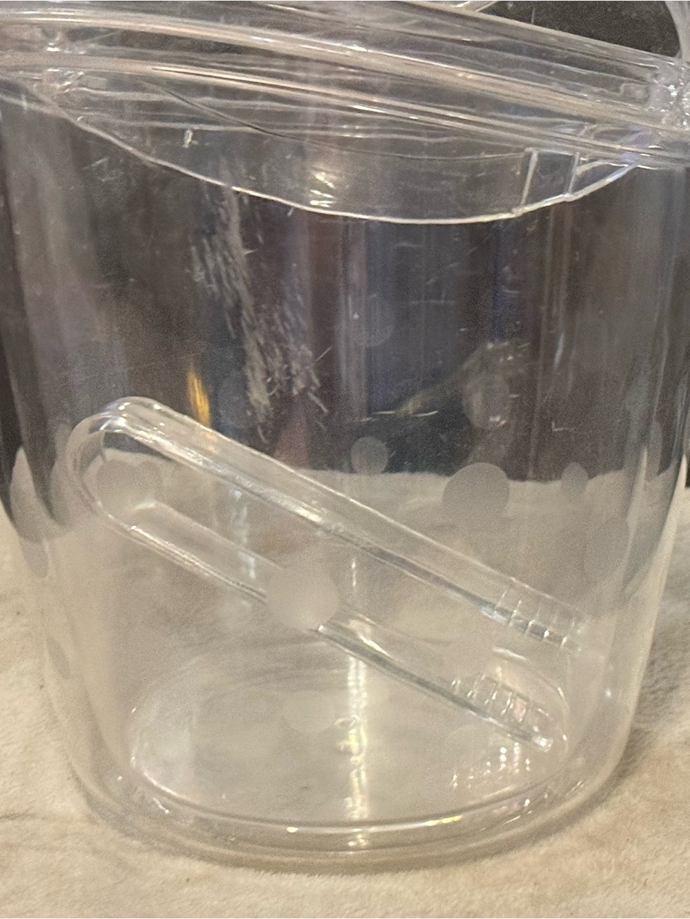 The Pampered Chef Clear Plastic Storage Canister Ice Bucket with Scoop